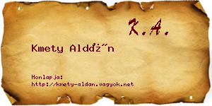 Kmety Aldán névjegykártya